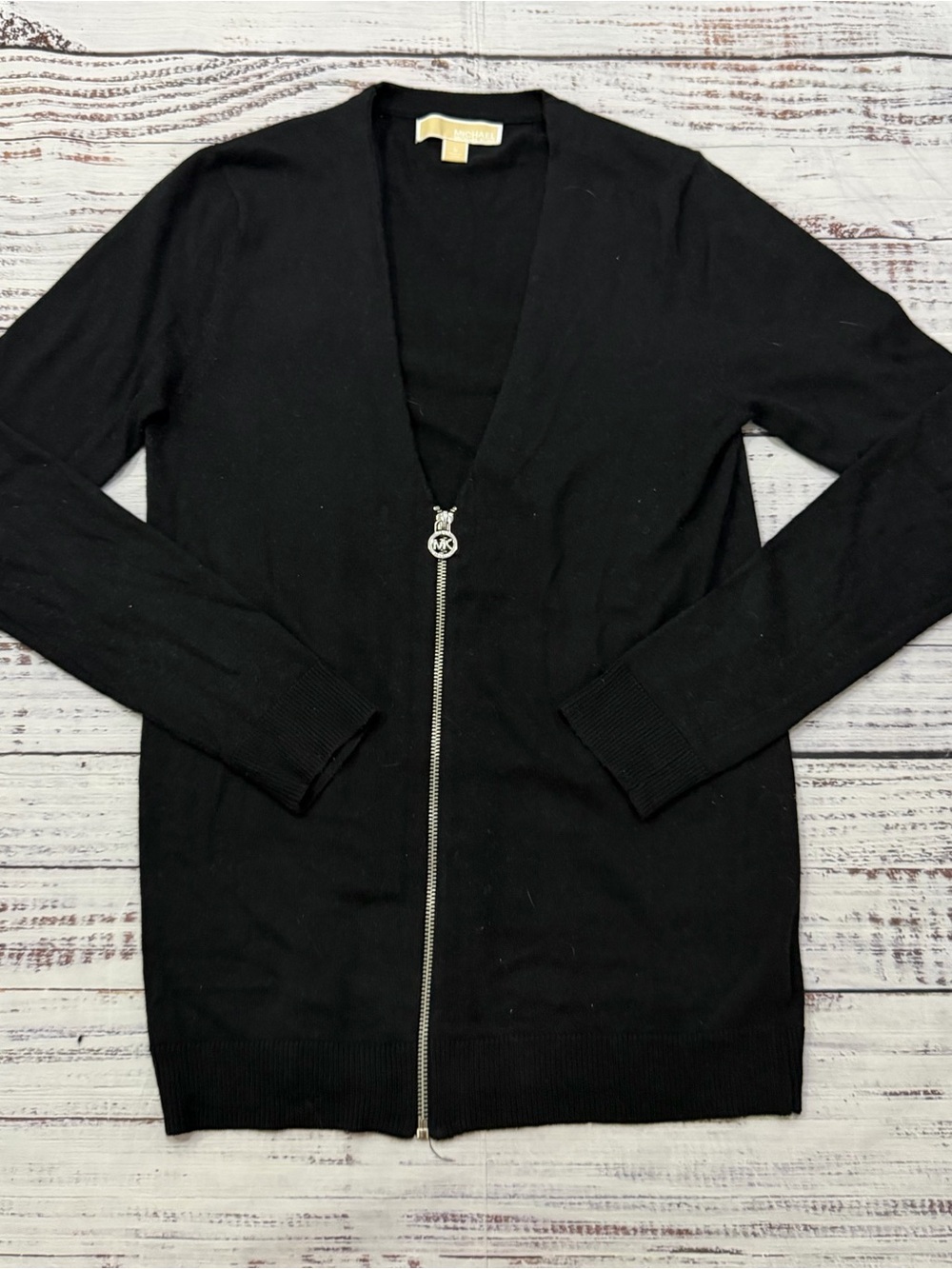 Michael Kors Black Zip-Front Women's Sweater size small